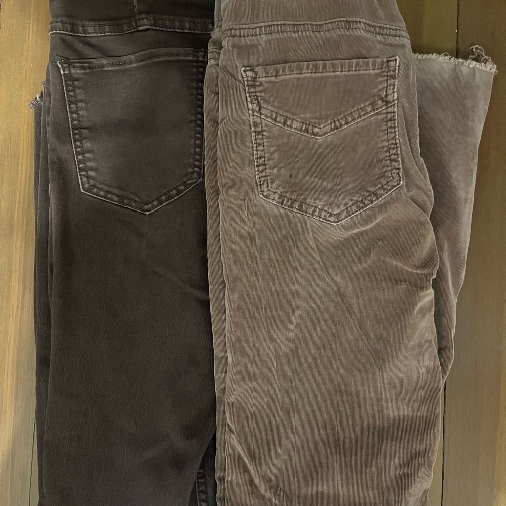 2 PAIRS! Free People Corduroy penny flare pants (dark chocolate and mocha color) - Picture 2 of 7